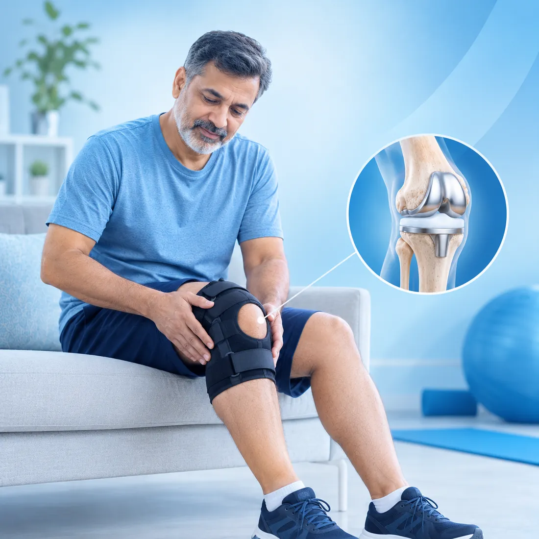 Knee Replacement Rehab movement illustration